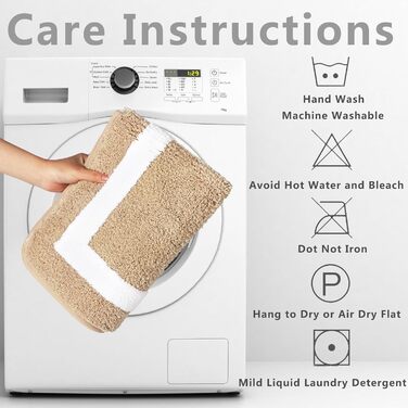 Килимок для ванної Famibay, нековзний, водопоглинаючий, килимки для ванної кімнати з мікрофібри, що миються, 50x140 см, бежевий