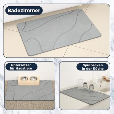 Килимок для ванни з діатомової землі, нековзний, килимок для душу, килимок для ванної, швидковисихаючий, килимок для підлоги зі 100 натурального каменю, килимок для ванної 60x39 см, суперпоглинаючий, килимок для ванної кімнати, килимок для ванної кімнати,