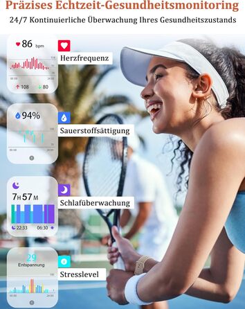 Розумний годинник Alexa для жінок та чоловіків, фітнес-годинник 1,83 дюйма з функцією телефону, водонепроникний IP68, понад 100 спортивних режимів, серцевий ритм, стрес, SpO2, сон, фітнес-трекер для Android та iOS, бежевий