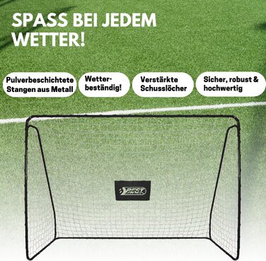 Найкращі спортивні футбольні ворота Дитячі футбольні ворота 240 см x 170 см x 85 см Міцні із зеленою стінкою-мішенню та 5 лунками для стрільби Високоякісні дитячі ворота з сіткою, стінкою-мішенню та кілочками Сірі футбольні ворота