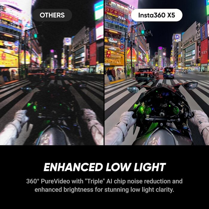 Водонепроникна екшн-камера 8K 360, лідер для умов слабкого освітлення, ефект невидимої селфі-палиці, міцний та змінний об&39єктив, 3-годинний час роботи від акумулятора, вбудований вітрозахист, 360 X5 -