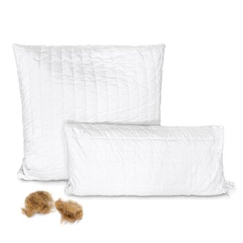 Подушка з верблюжої вовни з наповнювачем зі 100 органічного пуху 40 x 80 см наповнювач з чистої верблюжої вовни 860 г, біла 40 x 80 см