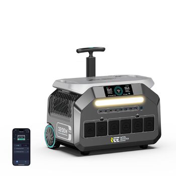 Портативна електростанція IEEE 3200 Вт (пік 6400 Вт) P3200, сонячний генератор 2048 Втгод з акумулятором LiFePO4, зарядка від 0 до 80 за 45 хвилин, додаток, 16 розеток, ДБЖ, портативна електростанція для кемпінгу, автофургонів, аварійне живлення