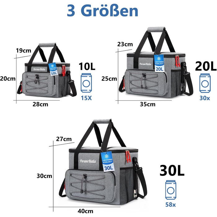 Складана сумка-холодильник для подорожей, ізольована сумка/термосумка/сумка-холодильник для їжі та напоїв, портативний холодильник для кемпінгу, пляжу, барбекю, гриля, пікніків, походів, шопінгу, 20 л