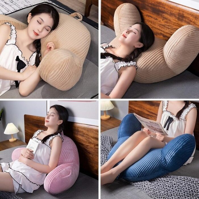 Подушка для читання, м&39яка плюшева подушка для спини з ручкою та кишенею, подушка для читання для дітей та дорослих, подушка для спинки дивана, ігрова, телевізійна, розслаблюючі подарунки (кремова, 80 x 50 см) Кремового кольору 80x50 см