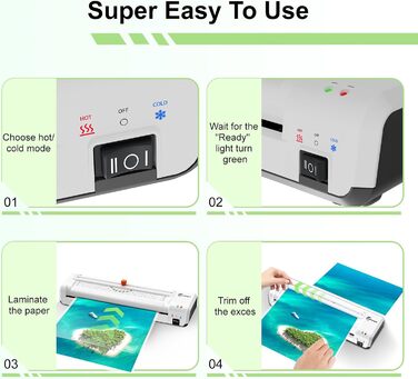 Ламінатор A3, 9-в-1 ламінатор з 30 аркушами для ламінування A3/A4/A5/A6, комплект для гарячого та холодного ламінування з вбудованим різаком для паперу та закруглювачем кутів для використання вдома, в школі, офісі та ресторані