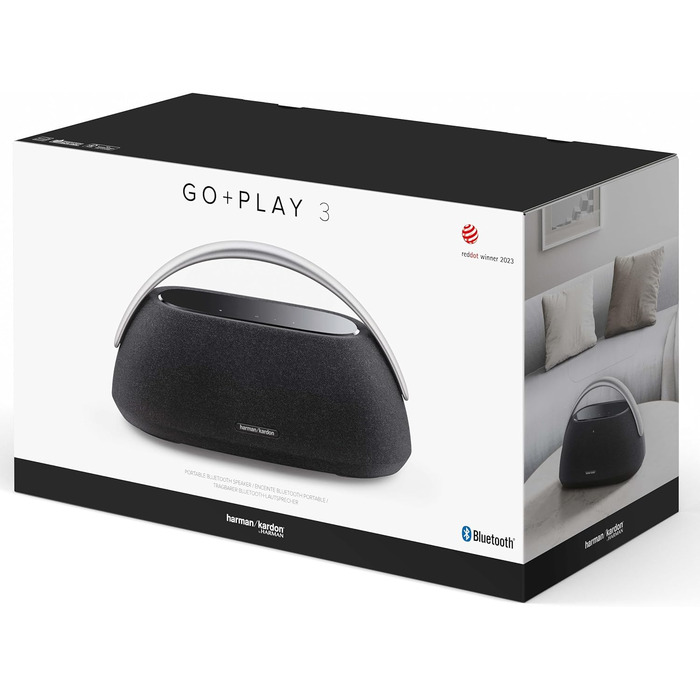 Колонка Harman Kardon Go Play 3 чорного кольору - портативна колонка з 8-годинним акумулятором і потужним басом чорного кольору