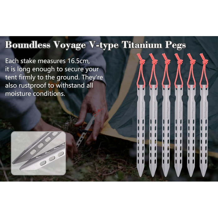 Титанові кілочки Надлегкі цвяхи для намету Кемпінгові наметові кілки Зовнішні портативні кілочки Стовпи для намету Стовпи для наме