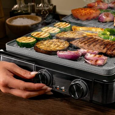 Електричний контактний гриль Cecotec Rock'nGrill 2200 Dual, розкриття 180, 29x23 см, 2200 Вт