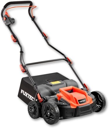 Електричний аератор газону FX-EV360, потужність 1500 Вт, ширина захвату 36 см та 5 рівнів регулювання глибини, травозбірник 45 л, ширина обробки 36 см
