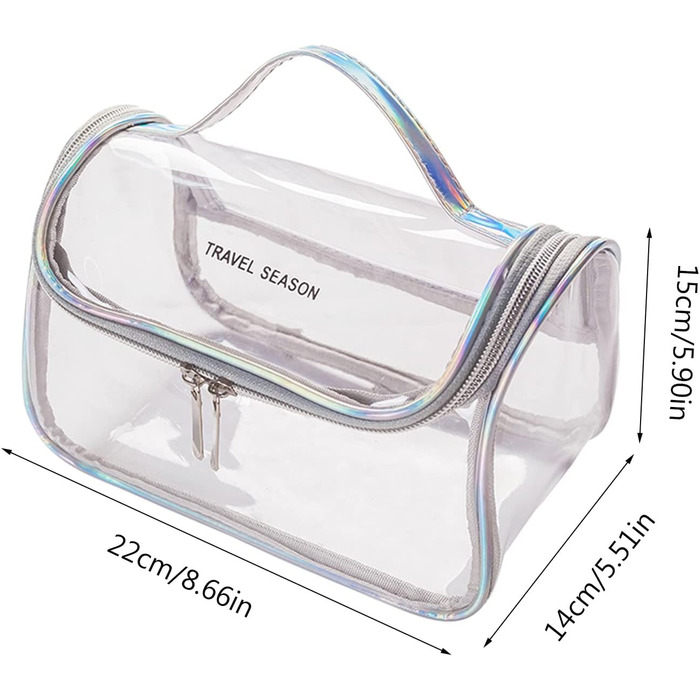 Жіноча косметичка, косметичка, туалетне приладдя, водонепроникна, портативна, подарунок для подорожей, сріблясто-сіра