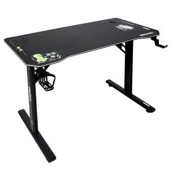 Оригінальний стіл Minecraft, ігровий стіл з підсклянником та гачком для навушників, чорний