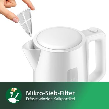 Чайник Philips, об'єм 1,7 л, зі світловим індикатором, на підставці Пірует, білий (HD9318/00) Білий