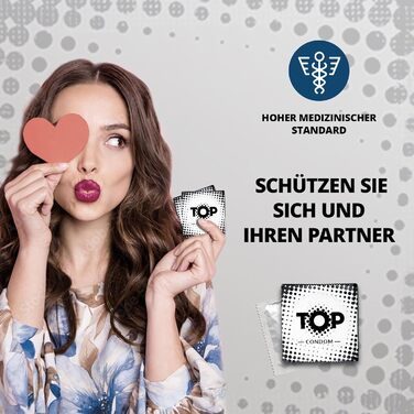 ТОП-презервативи, упаковка з 12 шт. , тонкі, натуральні та чутливі, виготовлені з латексу, з резервуаром, діаметр 53 мм, для чоловіків, надзвичайно тонкі