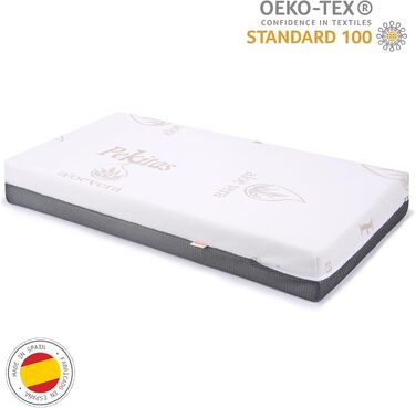 Матрац-колиска PEKITAS для сну, 90 x 40 см, товщина 10 см, гібридний, двосторонній, знімний чохол, можна прати, жорсткий, стабільний, дихаючий, захист від утоплення, для новонароджених