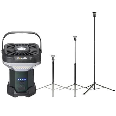 Висувний кемпінговий ліхтар BougeRV CL03 3200LM, акумуляторний кемпінговий ліхтар ємністю 8000 мАг, робочий ліхтар 2,3 м, телескопічний кемпінговий ліхтар для подорожей по бездоріжжю, для автофургонів, кемпінгу, будівельного майданчика, гаража, темно-зеле