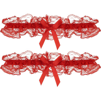 Жіночі підв’язки Umiin, мереживні, з блакитною стрічкою, універсальний розмір