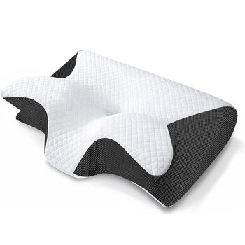 Ергономічна подушка для шиї Curosleep, подушка для шиї з піни з ефектом пам&39яті, подушка проти хропіння для сну на спині, боці та животі, дихаюча та миється (чорна)