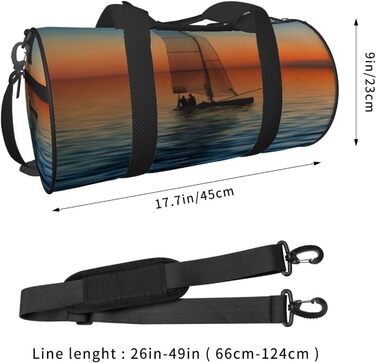 Спортивна сумка для подорожей, пляжу та яхтингу, з принтом Захід сонця, чорна, універсальний розмір