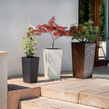 Горщик для квітів, пластиковий горщик для квітів, набір кашпо, стійкий до атмосферних впливів, для приміщень і вулиць, для вулиці,