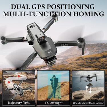 Дрон X-Verse KF104 MAX2 із камерами 4K HD EIS, пульт дистанційного керування з екраном, дистанційне керування 6 км, 3-осьовий підв