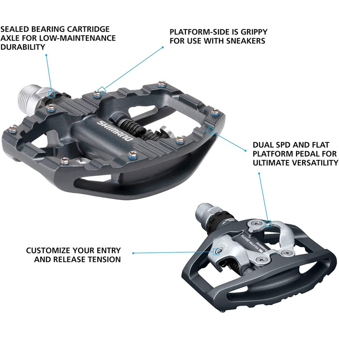 Гібридні педалі Shimano PD-EH500 SPD/Платформа, чорний