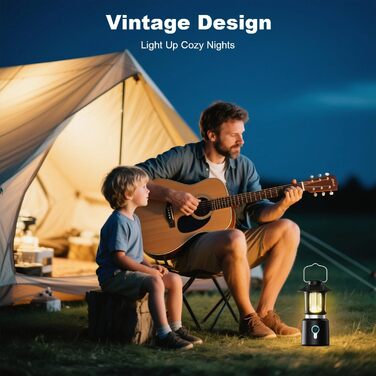 Телескопічний акумуляторний кемпінговий ліхтар, акумулятор 8000 мАг, світлодіодний кемпінговий ліхтар з 3 колірними температурами, плавне затемнення, подвійне джерело світла, суперяскравий ретро-кемпінговий ліхтар для кемпінгу, саду, походів, надзвичайних