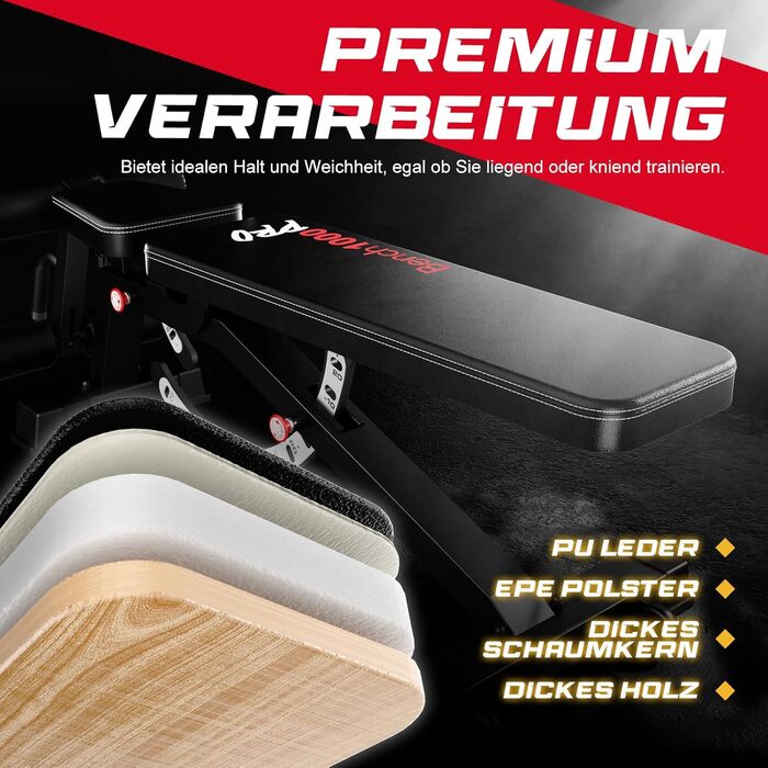 Регульована силова лава Keppi, вантажопідйомністю 600 кг, з кутом нахилу та горизонтальною лавою для домашнього фітнесу, багатофункціональна тренувальна лава для жиму лежачи, силових тренувань та тренувань усього тіла - Bench1000 Pro