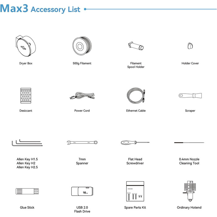 Принтер QIDI TECH MAX3, універсальний 3D-принтер для великих форматів, швидкий друк 600 мм/с, висока точність і висока швидкість п