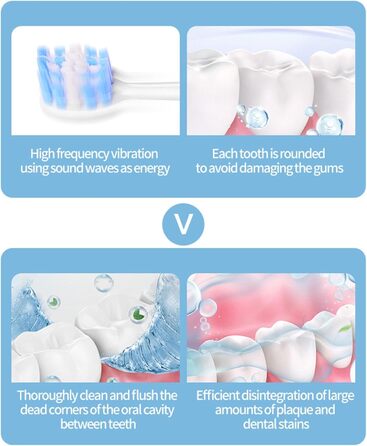 Електричні зубні щітки Dtaigou для подорожей, акумуляторні зубні щітки з футляром, електричні зубні щітки - глибоке чищення 40 000 VPM, 6 режимів, зубна щітка, дорожній кейс в комплекті