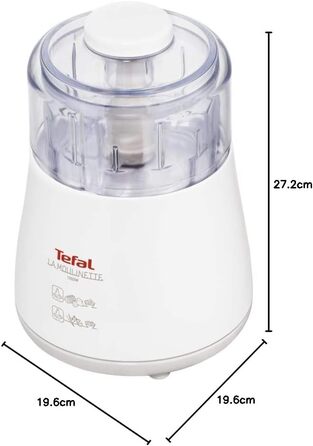 Електричний подрібнювач, 1000 Вт, 500 мл, відсік для зберігання кабелю, 4 функції дроблення, змішування, змішування, подрібнення, DPA130, білий одинарний