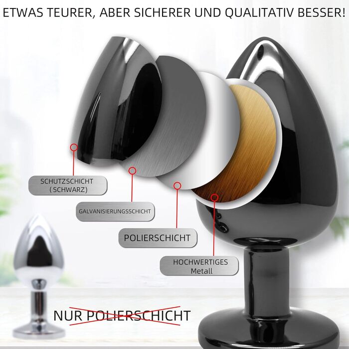 Набір з 3 металевих анальних плагів AllesCosy, для чоловіків і жінок