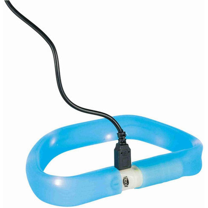 Світловідбиваючий нашийник для собак L-XL синій Світний нашийник для собак, ідеальний для прогулянок у темряві Акумуляторний та регульований 12672 Синій L-XL 70 см