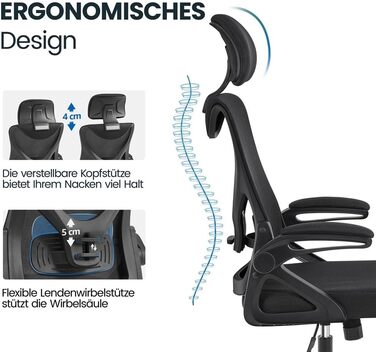 Ергономічне офісне крісло Yaheetech Чорний