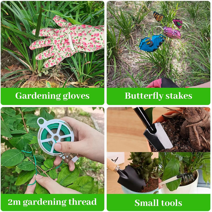 Набір садових інструментів Gartenwerkzeug, 16 предметів подарунковий набір для квітів та саду, з ножицями для обрізки та сумкою для зберігання. Ідеальний подарунок для садівників та садівниць.