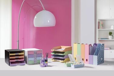 Класичний лоток для листів HAN, 10 предметів, настільний органайзер, канцелярське приладдя, лотки для документів, офісні матеріали, лоток для листів, лоток для документів, формат до A4/C4, 1027-X-887, пастельно-фіолетовий