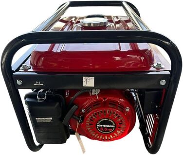 Професійний генератор H8500W, бензиновий двигун 6,5 к.с., генератор 220 В з вольтметром та автоматичним вимикачем, аварійний генератор, червоний