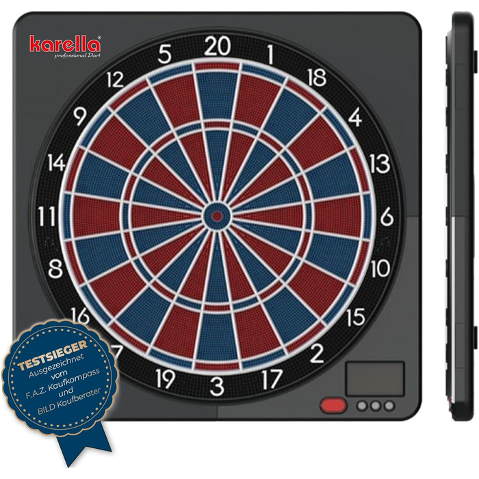 Електронна мішень для дартсу Karella CB-Smart, переможець тестів серед електронних м&39яких мішень для дартсу, найсучасніша онлайн-функція Bluetooth, 37 ігор, електронна розумна мішень для дартсу, точні турнірні розміри, подвійна/потрійна відстань між 2 л