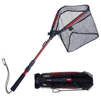 Телескопічна рибальська сітка Goture з плаваючою конструкцією NBR, складний підсак з гумованою ПВХ сіткою, висувна ручка 42,5-112 см для форелі, окуня, щуки, червоної