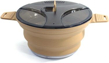 Тонкі рюкзачні миски для приготування їжі, складні, міцний, стійкий до іржі силікон для туристів та туристів, складний рюкзачний контейнер, хакі, 2