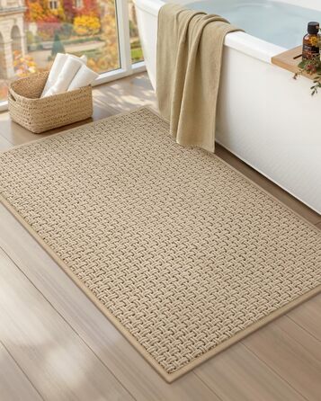 КОЛІР ТА ГЕОМЕТРІЯ Нековзні килимки для ванної, що миються, 40x60 см, абсорбуючі килимки для ванної з шенілу, килимок для ванної кімнати, що швидко висихає, м&39який, хакі, хакі 40x60 см