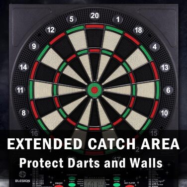 Електронна мішень для дартсу 2024 року Оновлена електронна мішень для дартсу з 6 дротиками Інноваційний автомат для дартсу з німецьким голосом - підходить для батарейок/адаптерів Classic