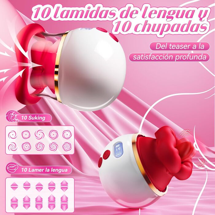 Вібратор AAVIBE 5 в 1, вакуум, язичок, підігрів, 10 режимів