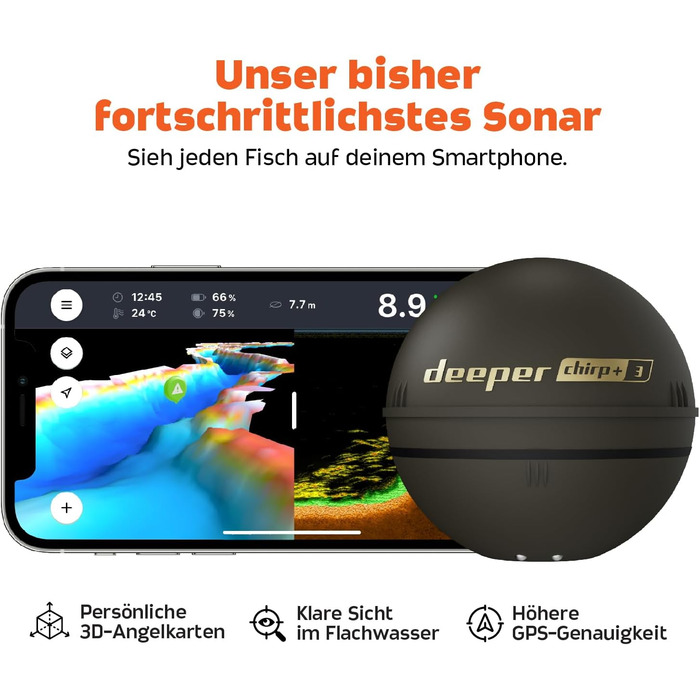 Бездротовий GPS-сонар Deeper Chirp+ 3 для риболовлі