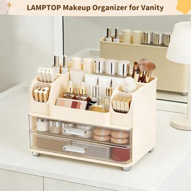 Органайзер для косметики з шухлядами, органайзер для пензлів, пластикова коробка для зберігання косметики, органайзер для засобів догляду за шкірою, багатофункціональний органайзер, коробка для зберігання косметики для туалетного столика.