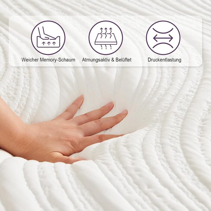 Матрац 140x200, висота 16 см Ортопедичний матрац з холодної піни Рівень жорсткості H3 Знімний, дихаючий чохол Матрац Comfort з піни 140 x 200 см 16 см, рівень жорсткості 3 140 x 200 см