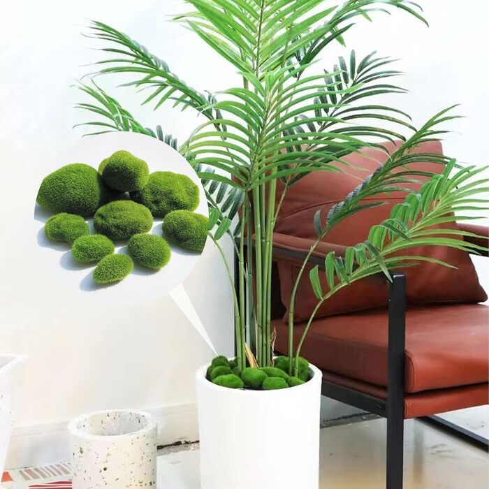 Кульковий мох, кульки зі штучного моху, штучні мохові камені, кульки із зеленого моху, консервований мох, консервований мох для квіткових композицій, саду, тераріумів і ремесел, 10 шт.