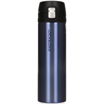 Пляшка для води з нержавіючої сталі LOCK & LOCK - НОВА ЛЕГКА ВАКУУМНА ПЛЯШКА FEATHER LIGHT - Термос для однієї руки - Вакуумна ізольована пляшка для кави, чаю тощо 500 мл сапфірово-блакитного кольору