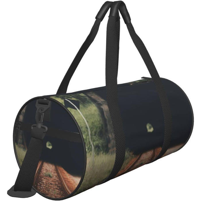 Дорожня сумка-циліндр, дизайн залізнична колія над тунелем, спортивна сумка для чоловіків та жінок, тренувальний баул