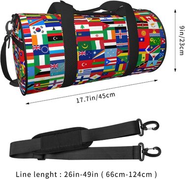 Спортивна сумка з прапорами країн світу, для фітнесу, подорожей та багажу. Велика дорожня сумка на вихідні для жінок та чоловіків.